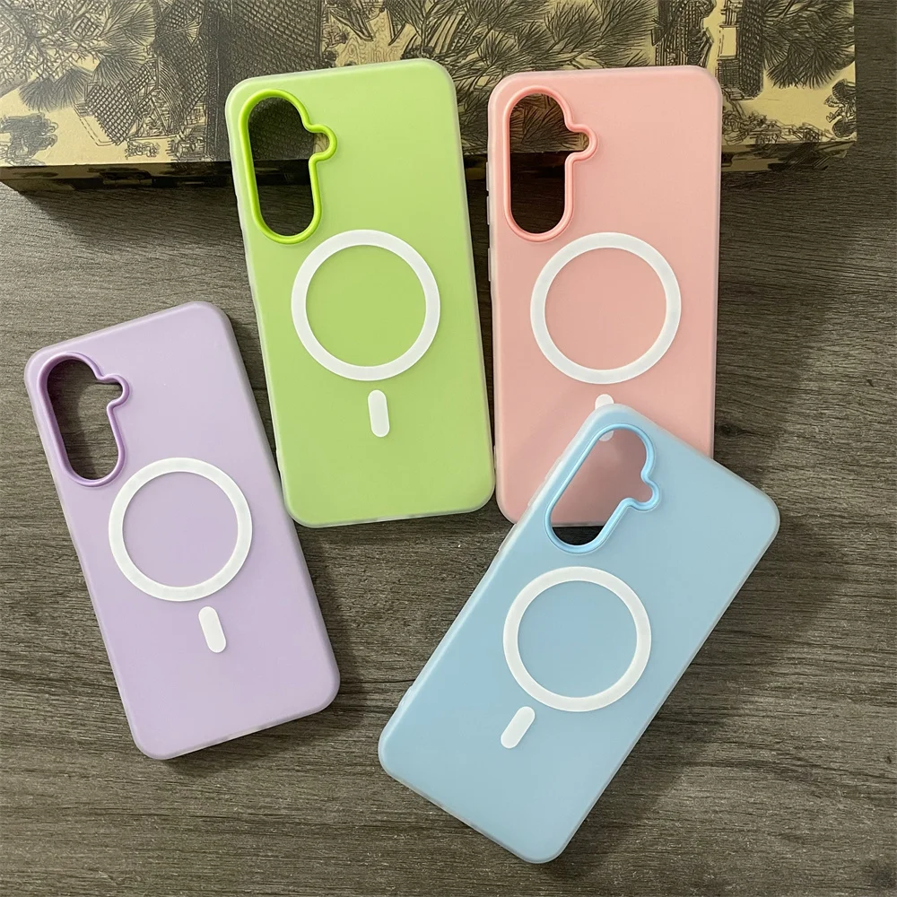 الحلوى اللون المغناطيسي قضية الهاتف لسامسونج غالاكسي A17 A16 A15 A26 A36 A56 A25 A35 A55 A54 5G A07 A06 A05 A05S ماتي 2 IN1 غطاء #4