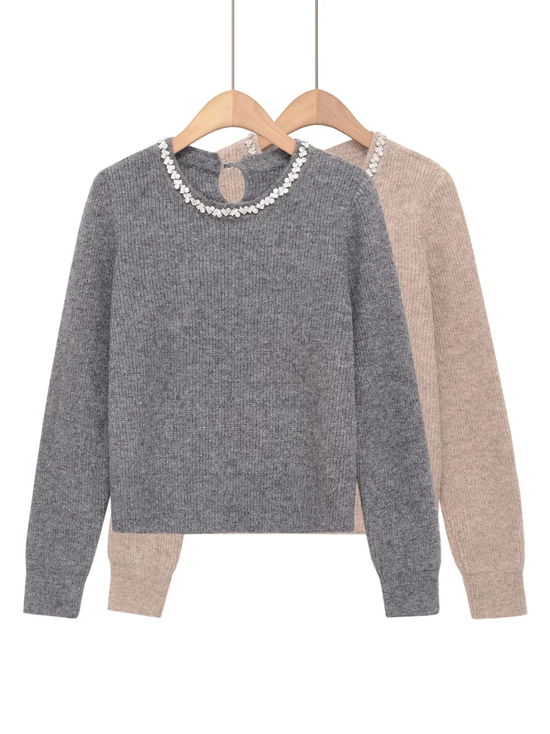 

Женский свитер с воротником-стойкой или вязаный свитер, длинный рукав, круглый вырез, облегающий крой, осенне-зимний, модный, повседневный, дышащий топ