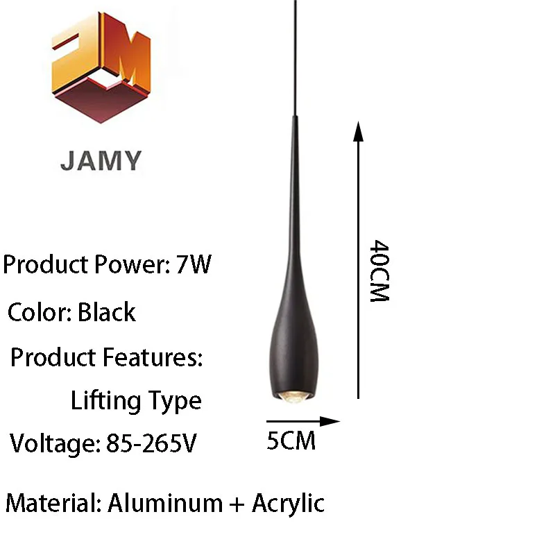 Imagem -06 - Moderno Tubo Longo Preto Led Luz Pingente Regulável Mudança de Altura Cobre Foyer Sofá Lado Quarto Sala de Jantar 1pc