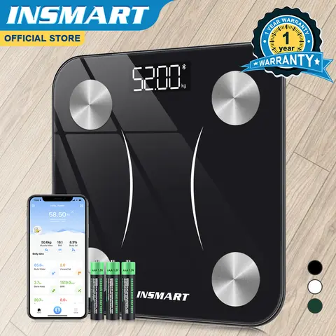 INSMART 전자 체중계 신체 무게추 관리 스마트 무선 디지털 블루투스 체지방 체중계, 가정 무게추 체중계, 초정밀