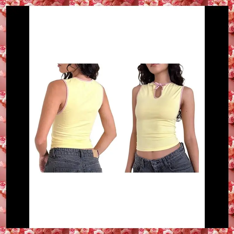 女性シームレスクリーンラインボートネックタンクトップ