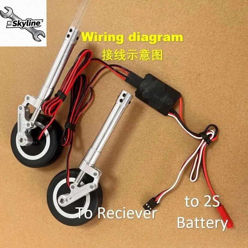 Height 113 123mm - 213mm Main Damping Kneeling Landing Gear with 55mm Brake Wheel for 3-6kg DIY Model EDF RC Plane Parts