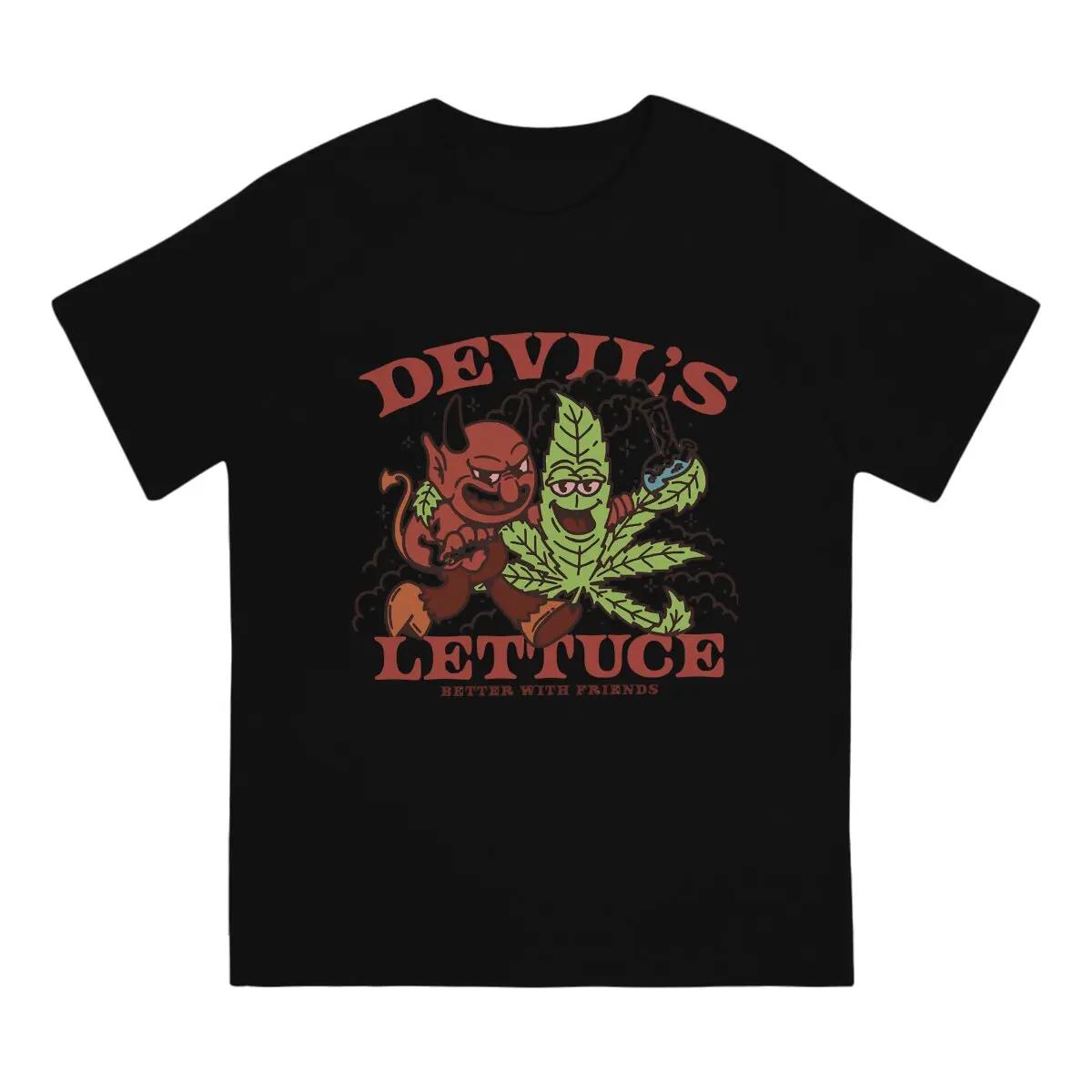 Devil\'s Lettuce O Neck TShirt Weed Marijuana 420 Smoking Classic Polyester T Shirt Man\'s Tops New Design