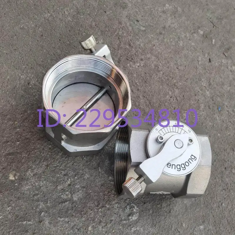 1pc 304 stainless steel internal thread high temperature air valve with dial, adjusting butterfly valve for kiln DN25