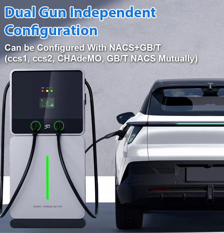 Price Floor Mounted Dual  60kWh Energy Storage GBT 60kW EV DC Charger EV Power Bank Charging Station