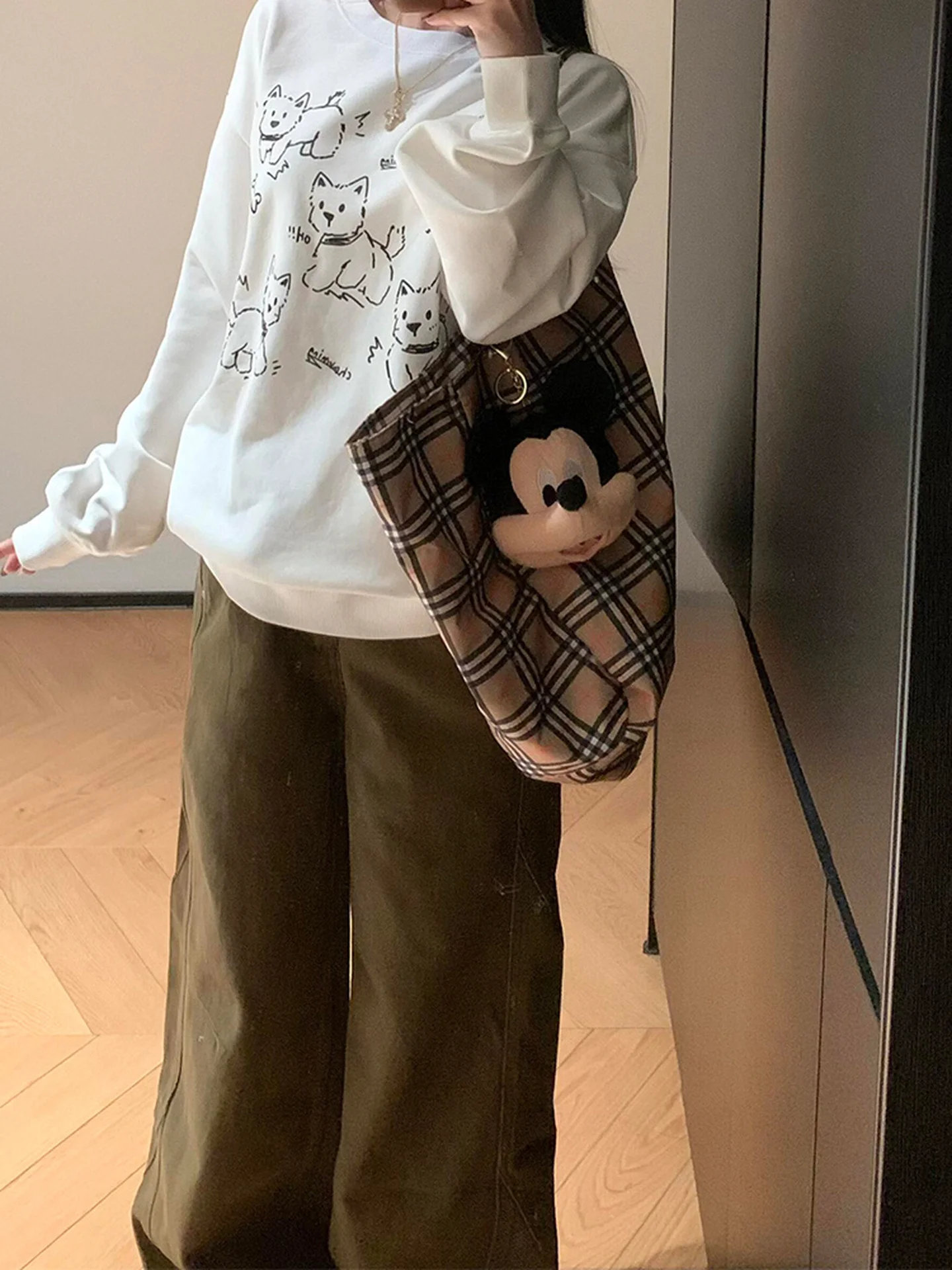 Cintura alta Thiened casual perna reta jeans feminino outono inverno novo sle calças de perna larga americano sle usado resis...