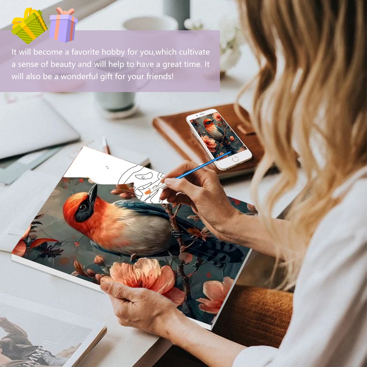 

SDOYUNO Painting Paints By Numbers Picture Drawing Easy Draw bird For Beginner Animals 20x30cm With Frame Diy Wall Art Picture