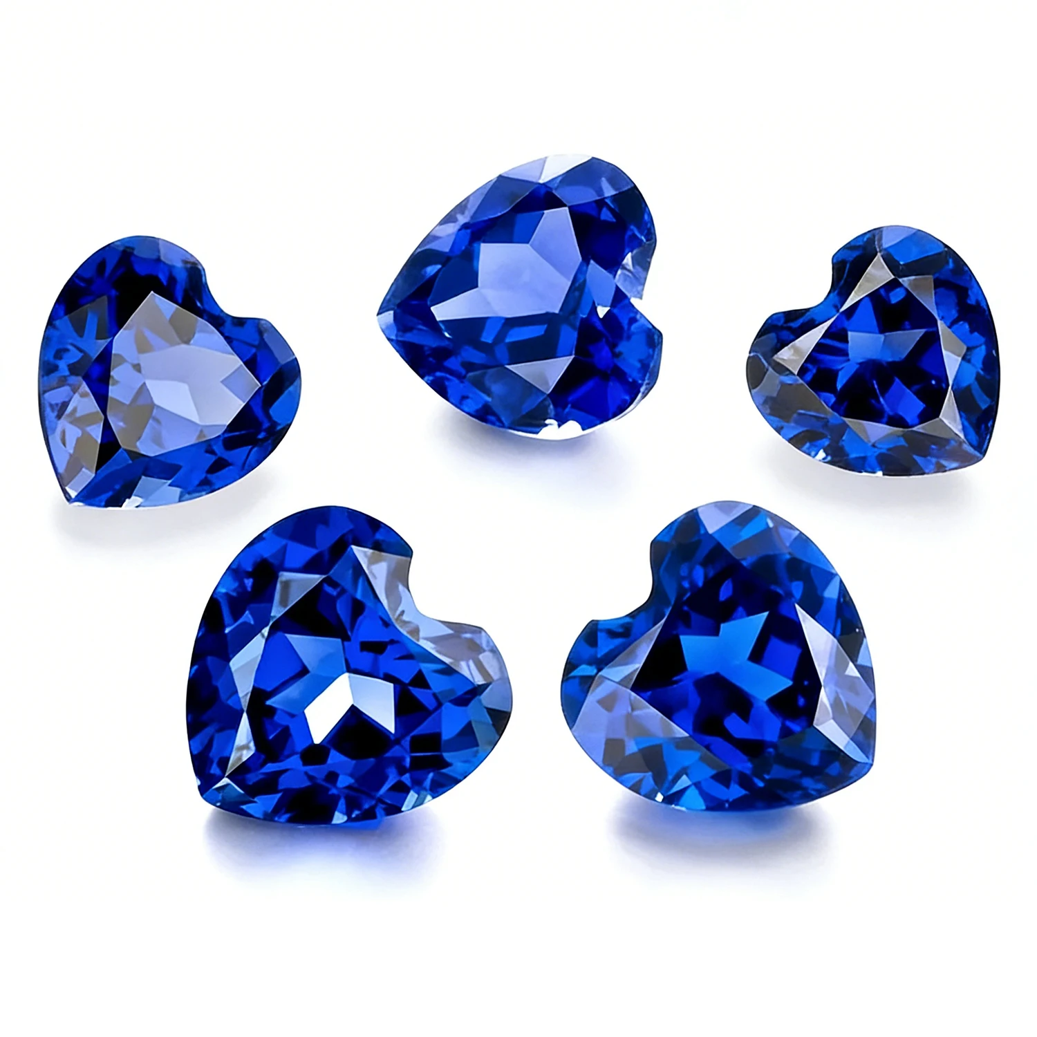 Royal Blue Lab Grown Sapphire Heart Cut Loose Gemstone for DIY Jewelry Making Rings Earrings Necklaces with Certificate