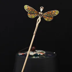 Women's Retro Simple Oil-dropping Dragonfly Girl Alloy Hairpin Fashion Daily Hairpin Ancient Costume Headwear Hair Accessories