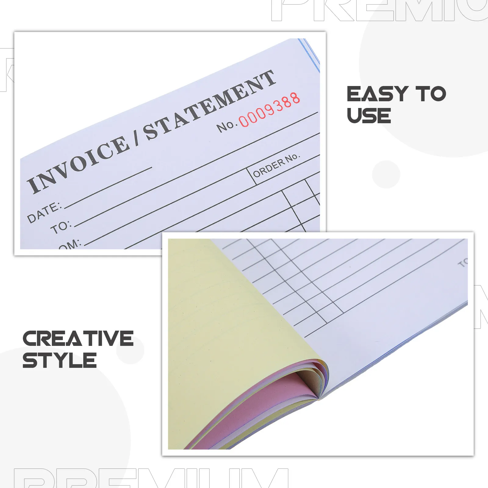 2Pcs Contractor Invoice Book Small Business Purchase Order Booklet 8.25x5.7 Paper Invoice Pad Work Order Forms Receipt Sheets