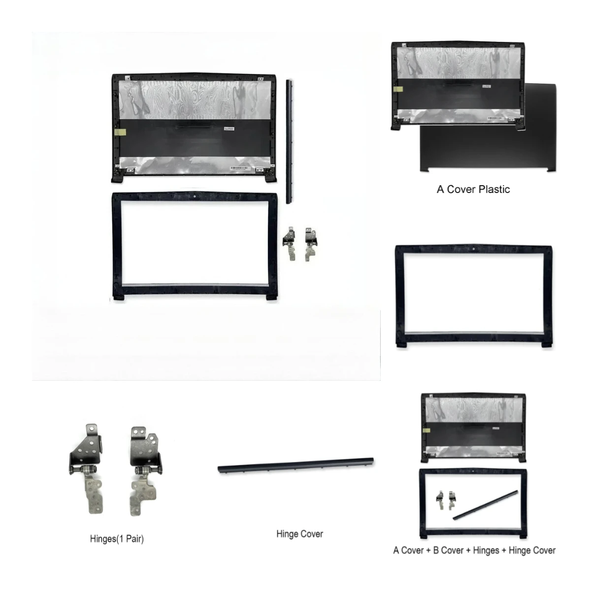 For MSI GE62 GE62VR GE62MVR MS-16J1 MS-16J2 MS-16J3 Laptop Top Rear Cover, Front Plastic Bezel, and Housing shell