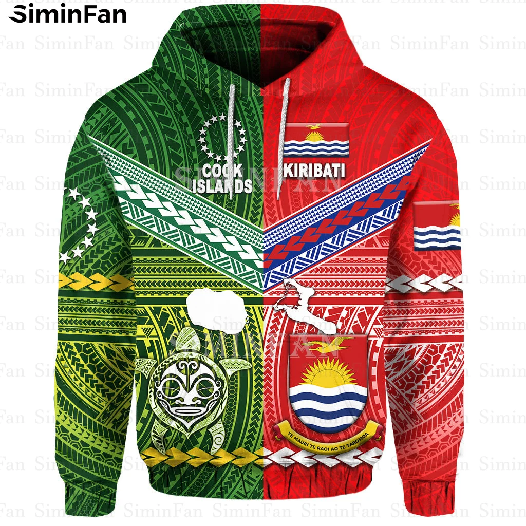 

Kiribati Cook Islands Red Green 3D Printed Men Hoodie Zipper Jacket Male Sweatshirt Casual Hooded Pullover Unisex Female Coat