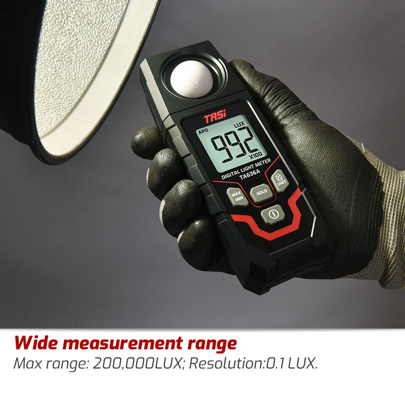 TA636A/B Digital Lux Meter Handheld Luxmeter Professional Luxometer 200000LUX 20000FC Illuminometer Photometer Light Lux Meter