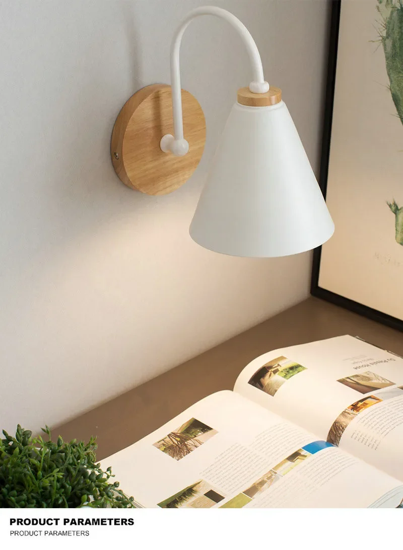 JOYINLED Modern Minimalist LED Wall Light Black White Interior Decor E26/E27 Lamps Nordic Indoor Wall Lamp for Bedroom Bedside ﻿