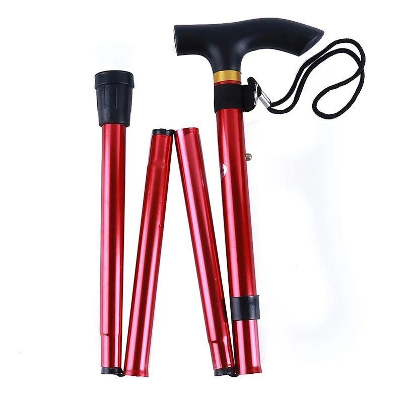 Top!-Hiking Camping Mountaineering Poles Walking Stick Telescopic Baton Trekking Poles Folding Cane Crutches Pole Unisex