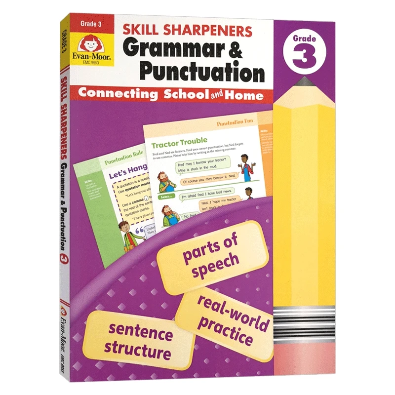 Evan-Moor Skill Sharpeners Grammar and Punctuation Grade 3 Workbook,aged 5 6 7 8, English book 9781629388717