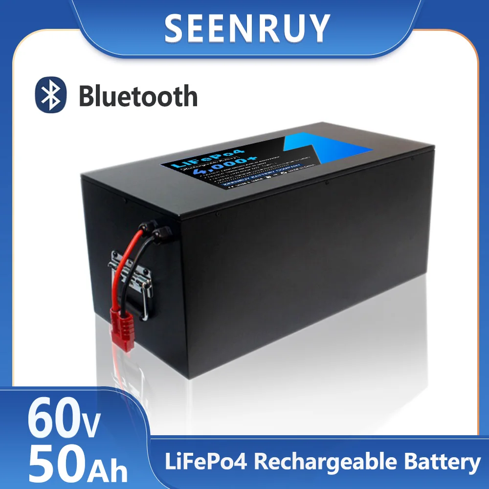 60v 50AH Larger capacity Lifepo4 Battery Pack Built in BMS Optional Bluetooth for Sightseeing car electric tricycle with charger