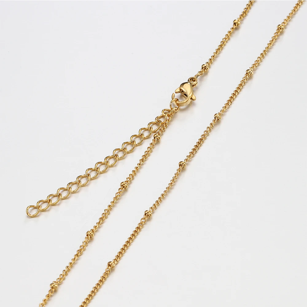 5 Stück 45cm+5cm Kette mit Karabinerverschlüssen, Edelstahl-Perlenkette, Halsketten-Basisketten für DIY-Schmuckherstellung, kein Verblassen – Detail 21