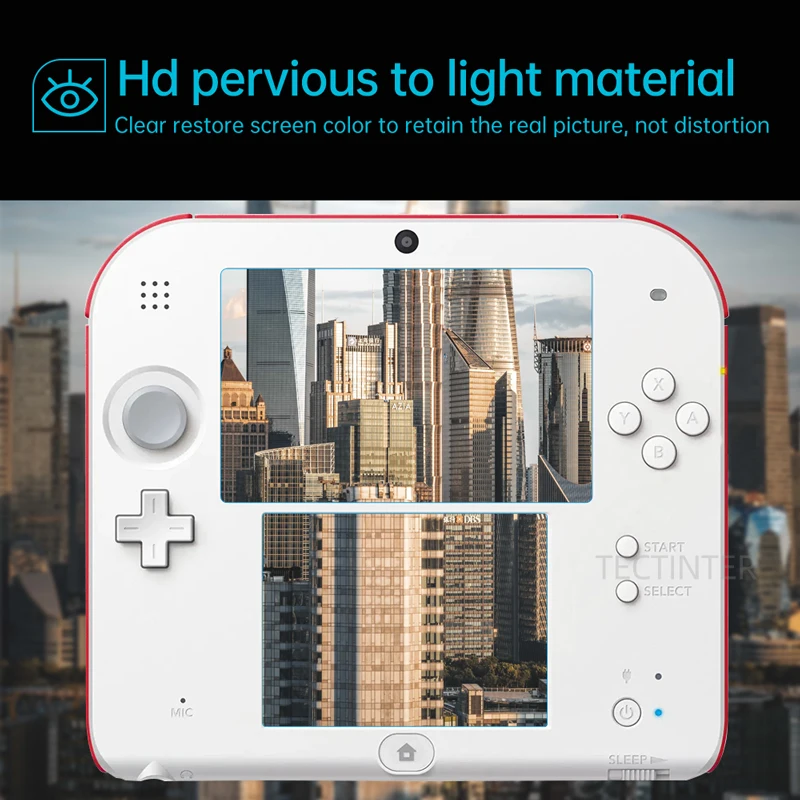 مجموعة واقيات شاشة LCD شفافة لجهاز نينتندو 2DS تعمل باللمس الشفاف لحماية طبقة الختم الأمامية + الخلفية لـ 2DS