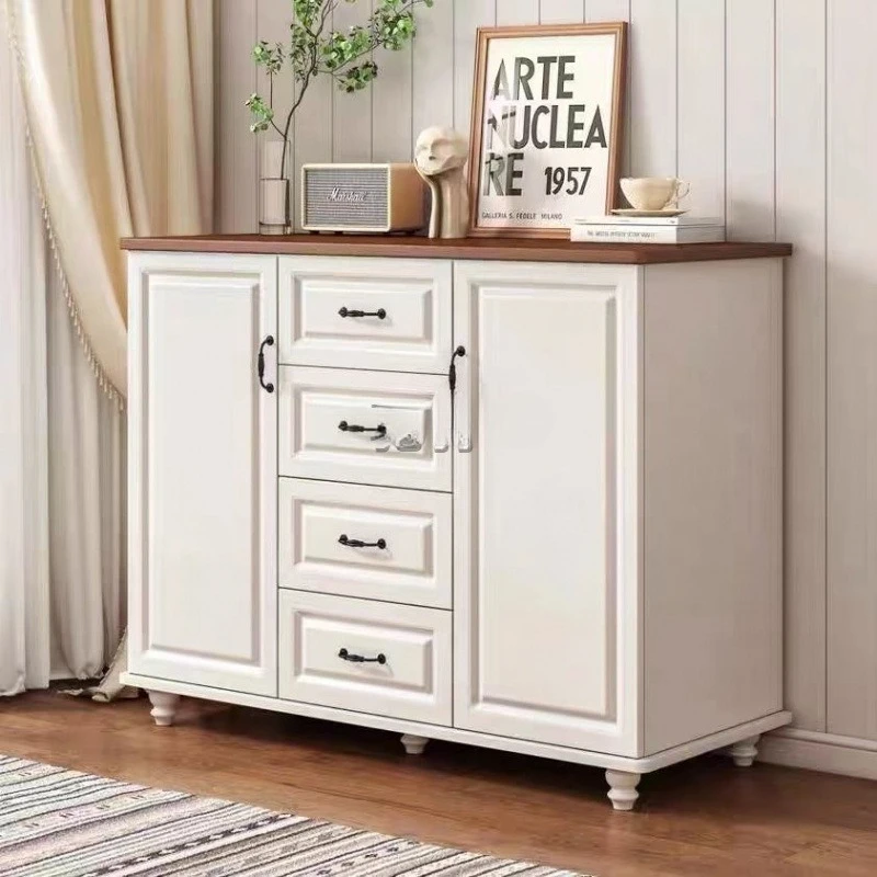 

Light luxury Internet celebrity chest cabinet locker American imitation solid wood storage cabinet living room locker
