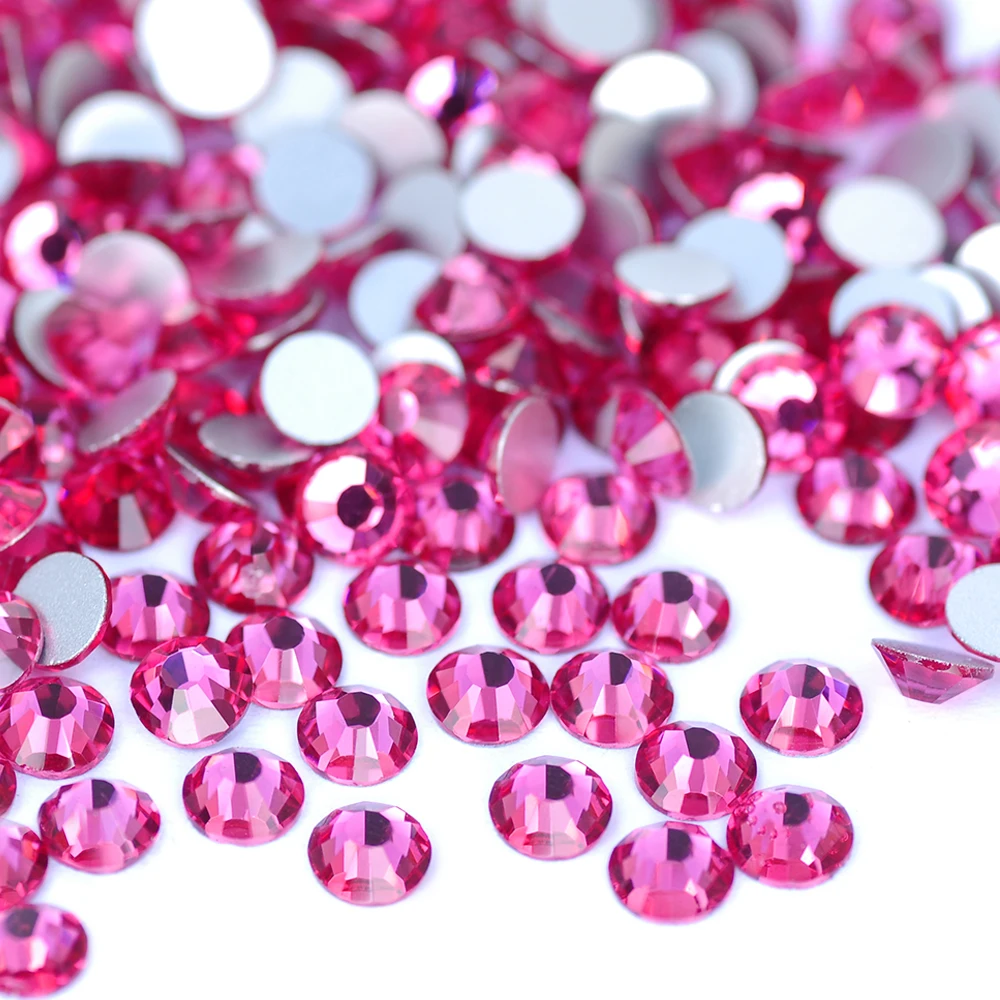PUBRILEX Originalfarben Nicht-Hotfix Strasssteine 14 Facetten Flache Rückseite Glas Strass für Nagelkunst Kleidung Schuhe Dekorationen – Detail 8