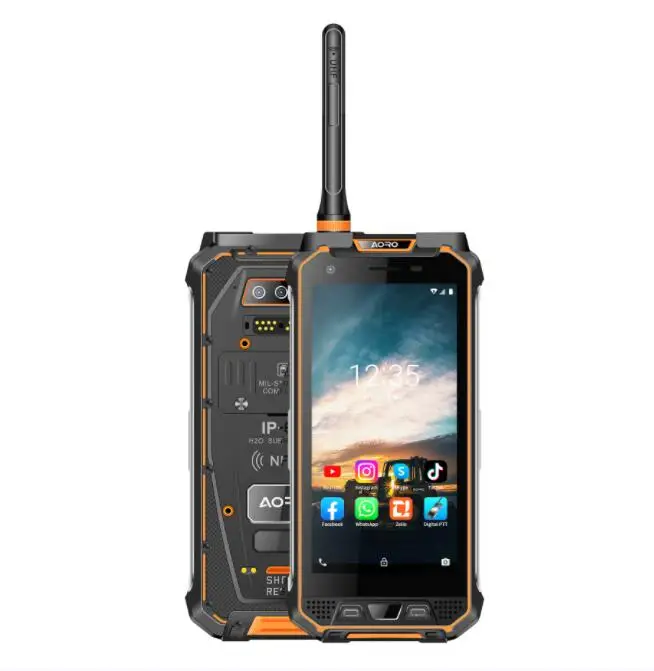 AORO M5 4G LTE Digital Radio Android Uhf Vhf Two Way Radio Long Range Zello Walkie Talkie Poc Dmr Robuste Telefone