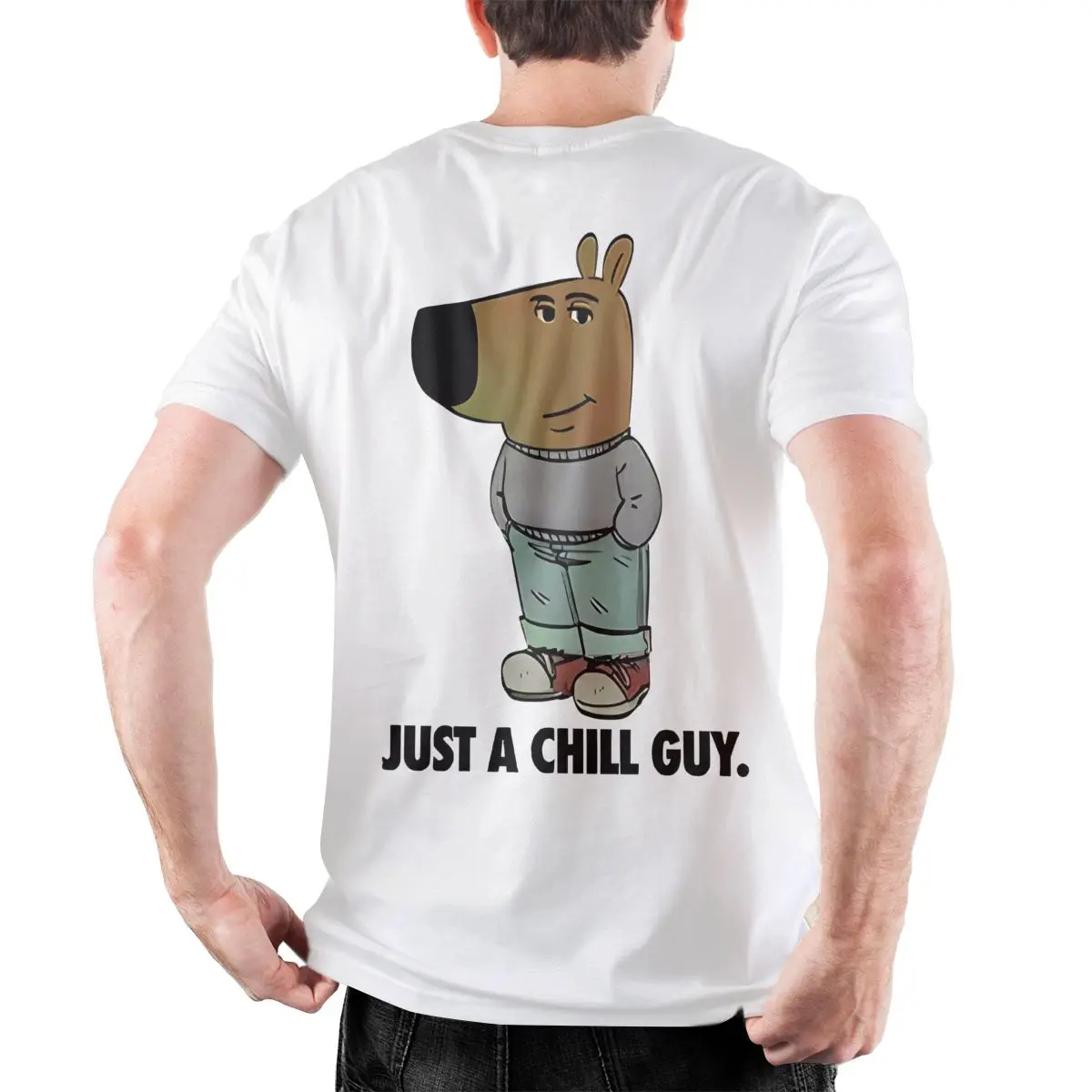 Men's I Am Just A Chill Guy Funny T-Shirts Cotton Tops Summer Vintage Short-Sleeved T-Shirt