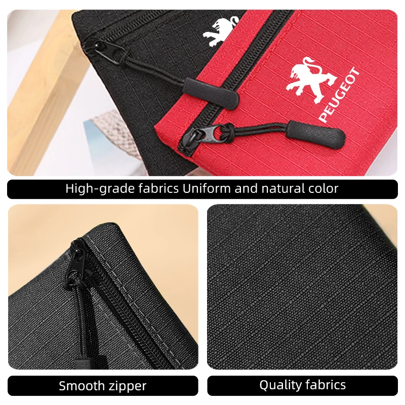 شعار سيارة محفظة نسائية للعملات المعدنية خمر قماش المحفظة الصلبة باليد البريدي بطاقة المحفظة لبيجو 407 508 2008 5008 307 308 3008 208 #3