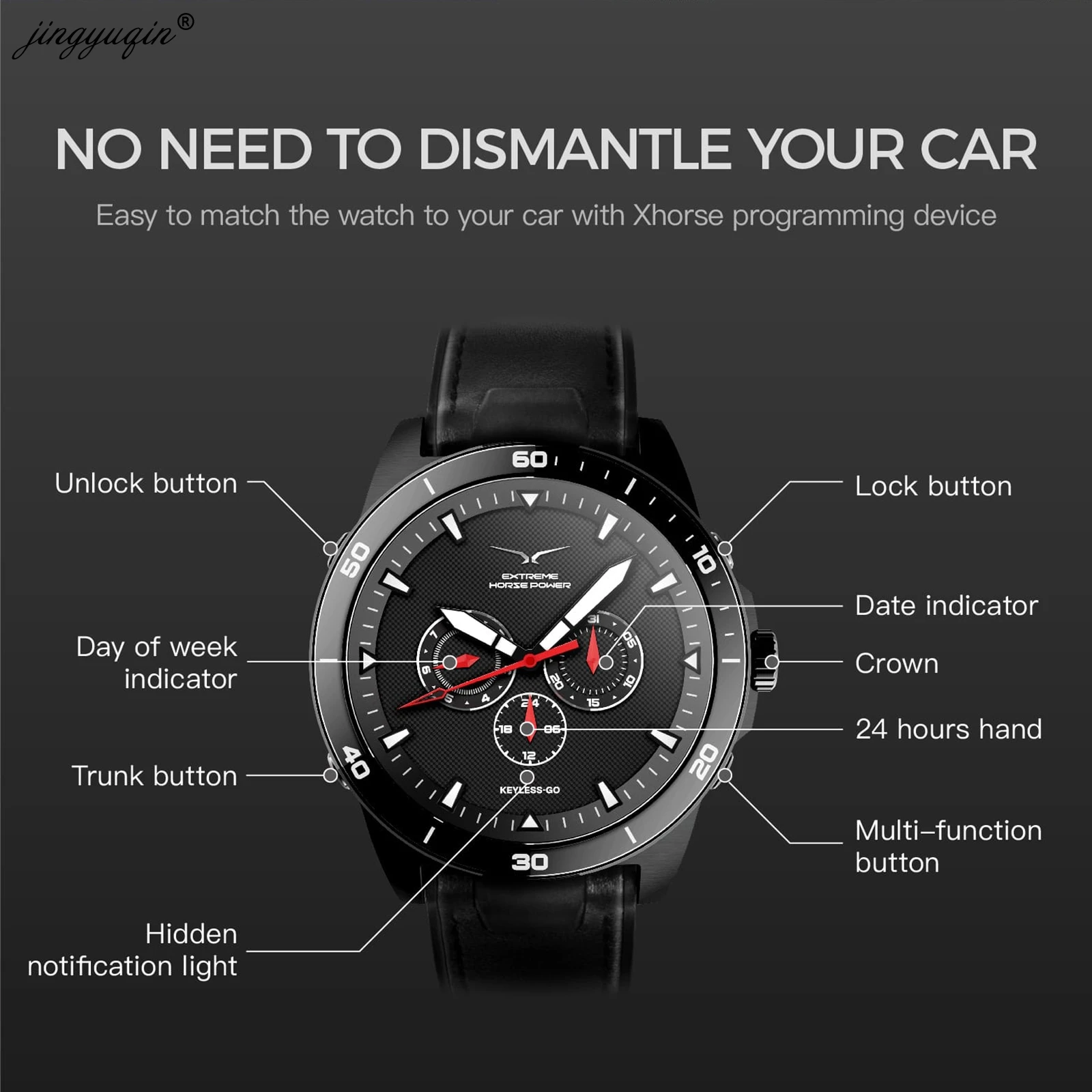 jingyuqin Xhorse SW-007 Newest Universal Remote Controller Smart Watch Car Key Proximity Function Keyless Go for VVDI Key Tool