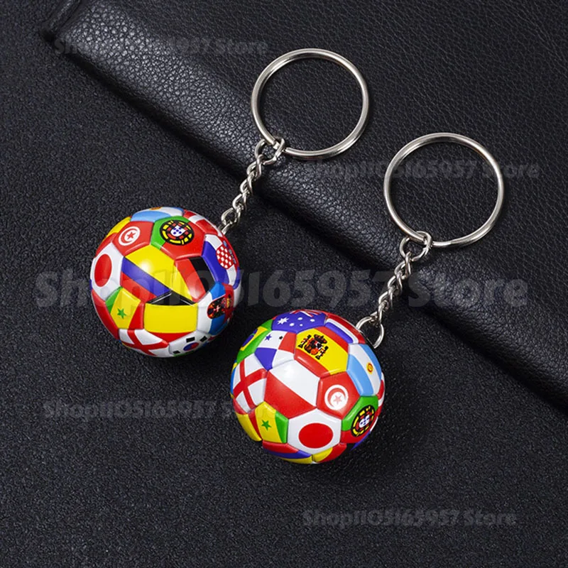 

New Fashion Flag Football Keychain Country Soccer Club Fans Keyring Car Key Chains Souvenir Bag Pendant Accessories Gifts