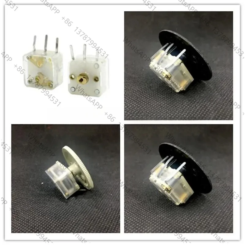 2pcs 223F Duplex 20-20pF Radio Dual Tuning PVC Film Variable Capacitor w 36mm 40mm Knob Disk Wheel