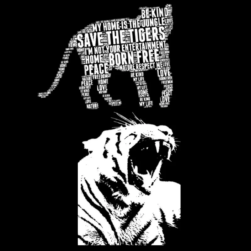 Fashion Animal Style Iron On Patches For Clothing Fluorescence Cool Letters Tiger Heat Transfer Sticker DIY Decoration
