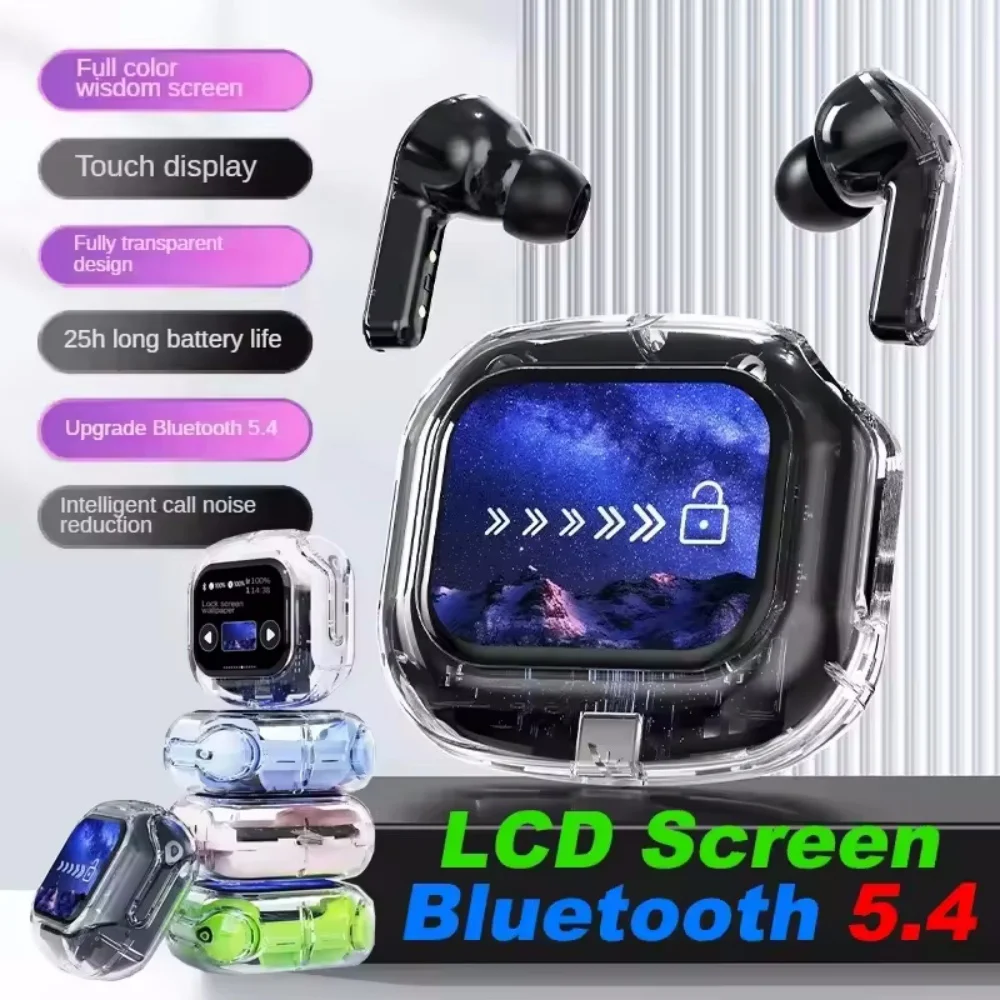 Image of TWS Bluetooth-Kopfhörer mit Multifunktions-Touchscreen, intelligenter kabelloser Bluetooth-Kopfhörer, HiFi-Audioqualität, Business-Ohrhörer