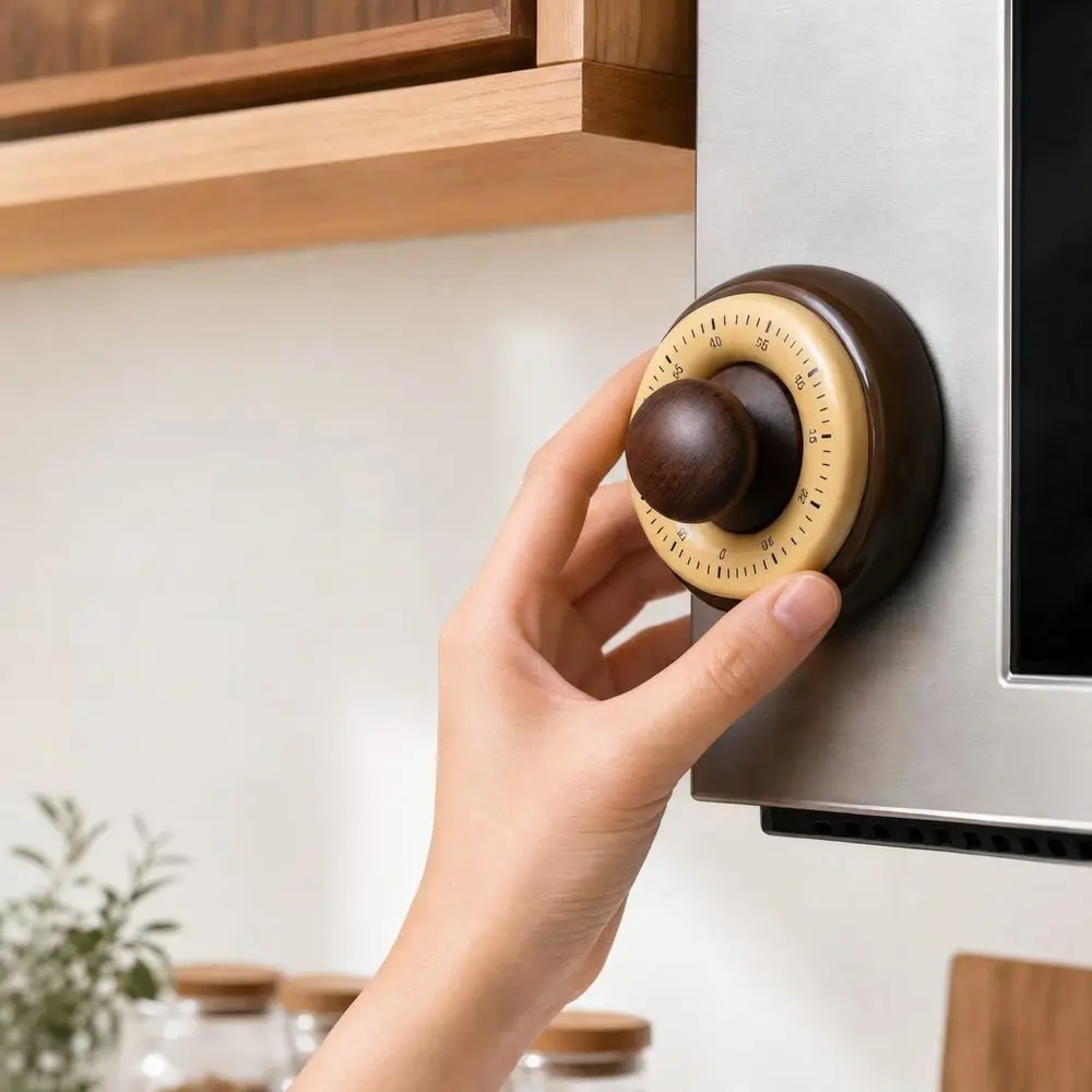 Vintage Mechanical Magnetic Kitchen Timer Cooking Countdown Clock Simple Baking Reminder Device For Home Chef Decor