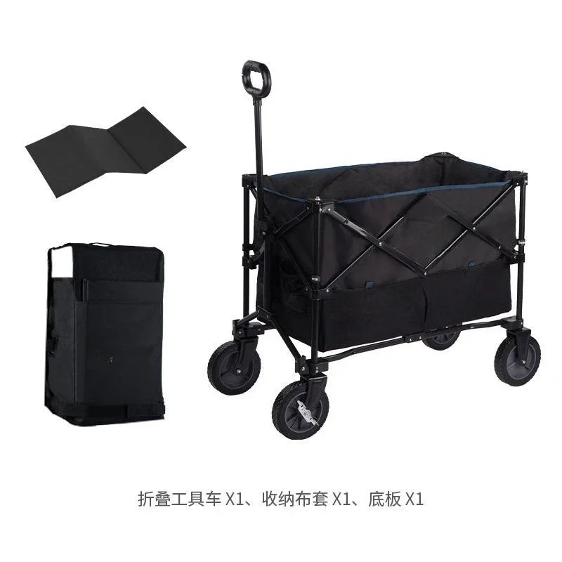 Outdoor folding trolley photography props storage tool cart, camping portable storage trolley