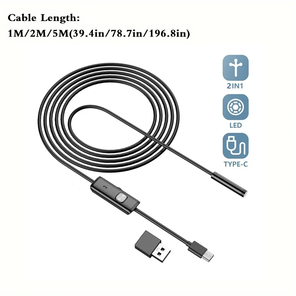 Typ-C Android USB Endoskop Kamera 7,0 mm Hartkabel PC Android Telefon Endoskop Rohr Typ C Endoskop Inspektion Mini Kamera