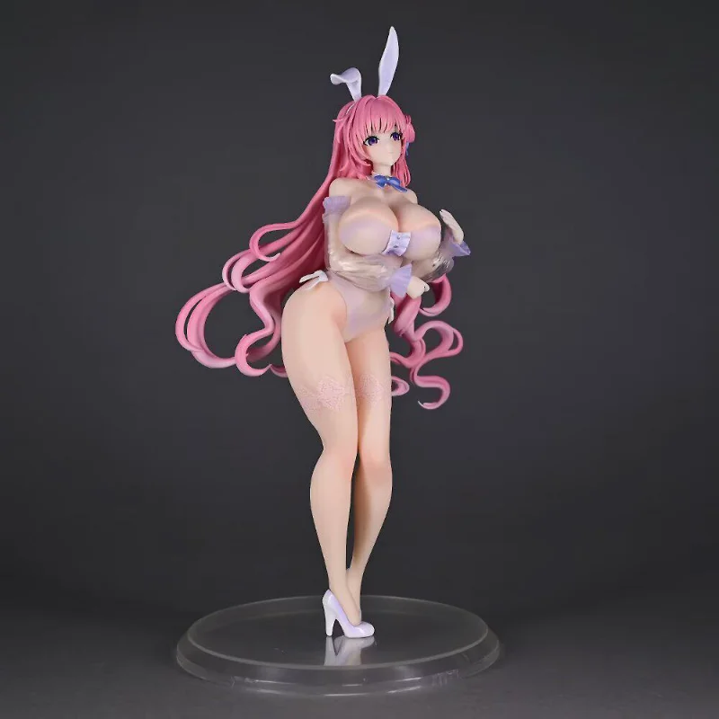 Spot Blue Bow Bunny Accessory Anime Character Figure Light Pink High Heels Warm Light Bar Background Display Ornament Present