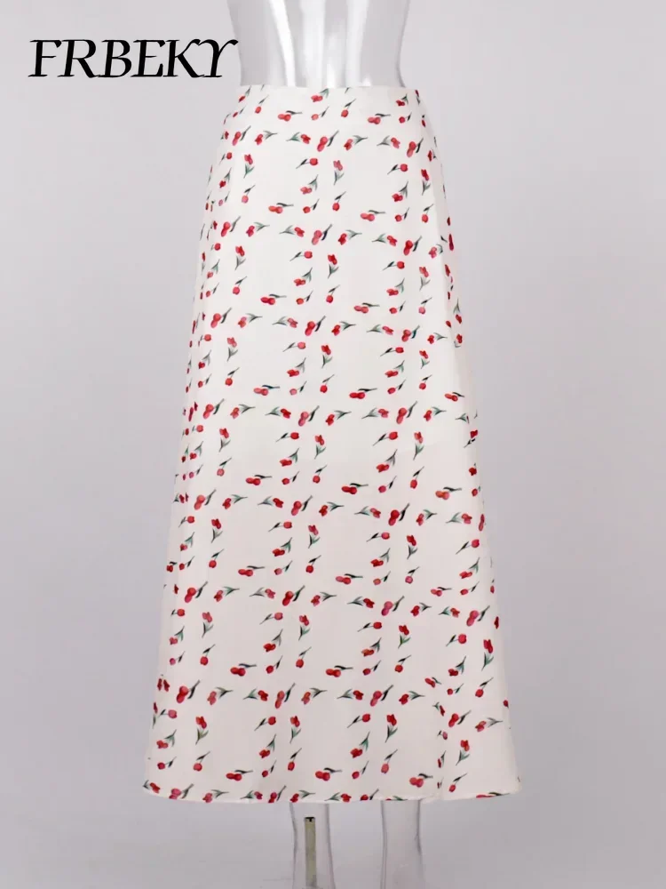 Jupe demi-corps à fleurs avec tambour, jupe mi-corps imprimée en queue de poisson, taille haute, ligne A, streetwear élégant, tempérament, automne, nouveau