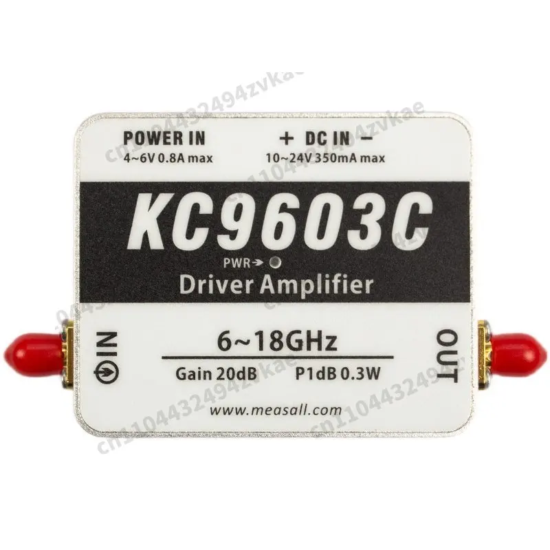 The Experimental Driving Amplifier's Gain Module Features a Power of KC9603C Operating in the Frequency Range of 6GHz to 18GHz,