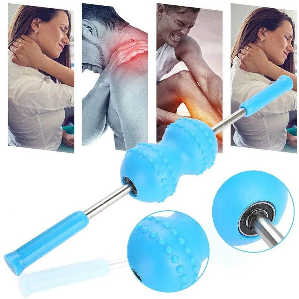 Massage Stick Roller, Myofascial Release, Helps Relief Shoulder Waist Arm Leg Back Muscle Sorenes with 2 Balls for Men & Women