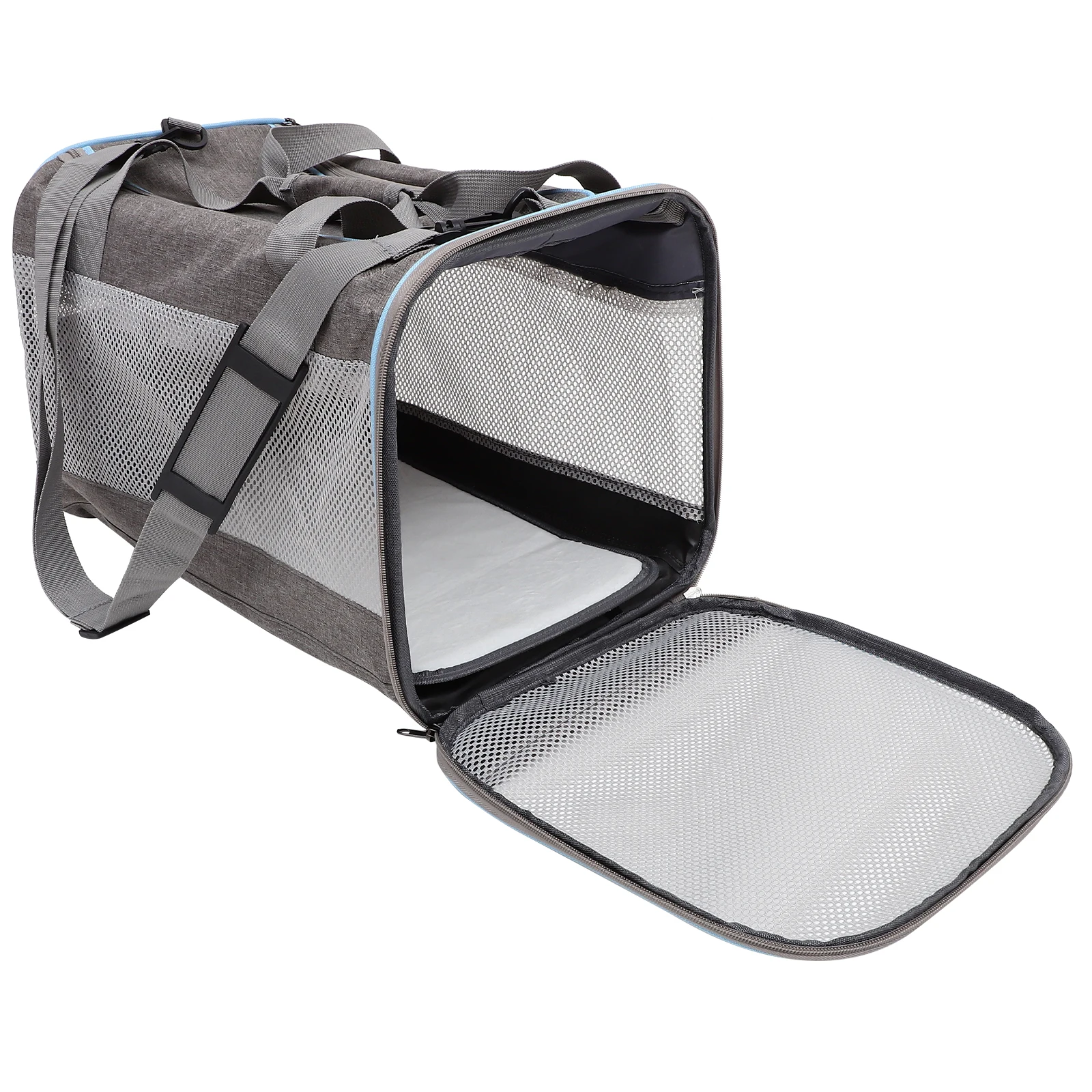 

Portable Pet Small Cat Dog Puppy Gray Breathable Mesh Soft Material Lightweight Pet Carrying Pouch Travel Outdoor Use