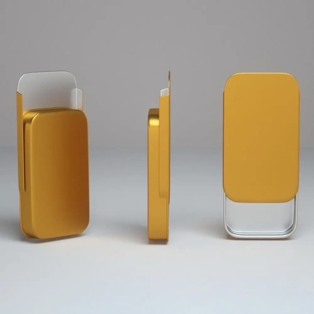 Разноцветные прямоугольные пустые навесные банки с раздвижной крышкой, железная коробка для конфет, таблеток, мазь, ящик, маленький ящик для хранения