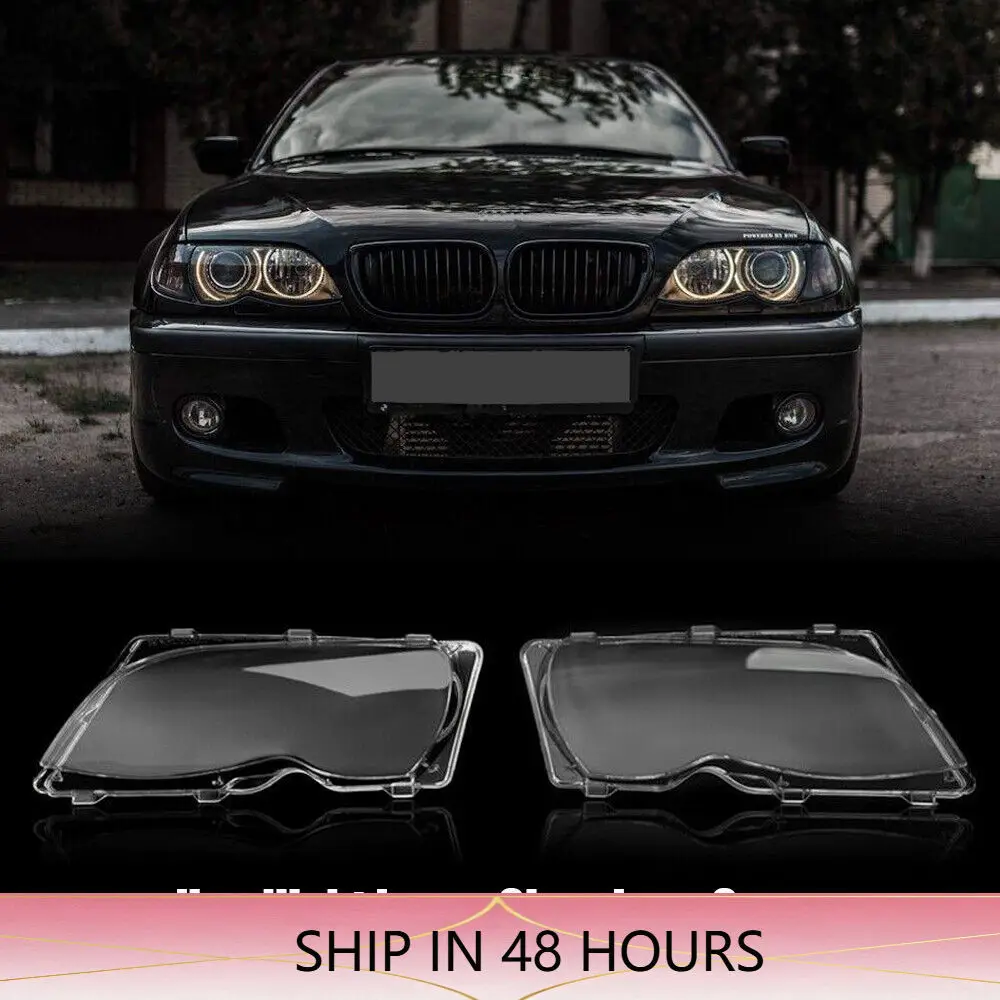 New Protective Cover for BMW 3 Series E46 4 2002-2005 Light Frame Trim Protector Exterior Lighting Accessories 1Pair Headlamp