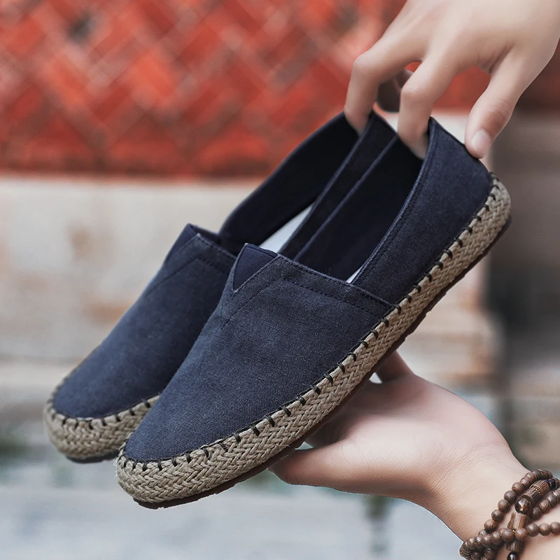 

Spring summer new men's fashionable trendy casual versatile lazy shoes lightweight breathable comfortable canvas shoes