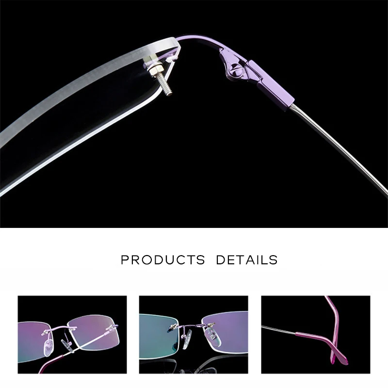 Titanium Alloy Screwless & Frameless Unisex Optical Glasses Frame,Women Men Eyeglasses Glass frames for Myopia Prescription F867