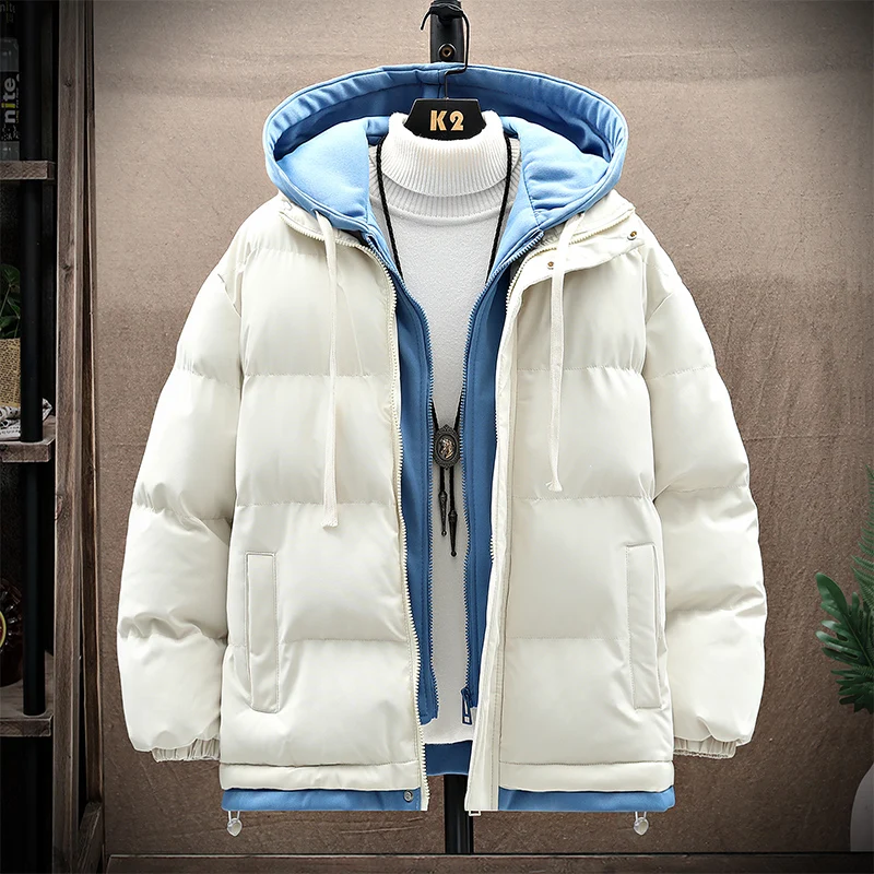 2023 Winter new arrival men Warm Jacket Coat Casual thicken Parka Men\'s Fake two-piece set Winter Jackets Warm coat Male