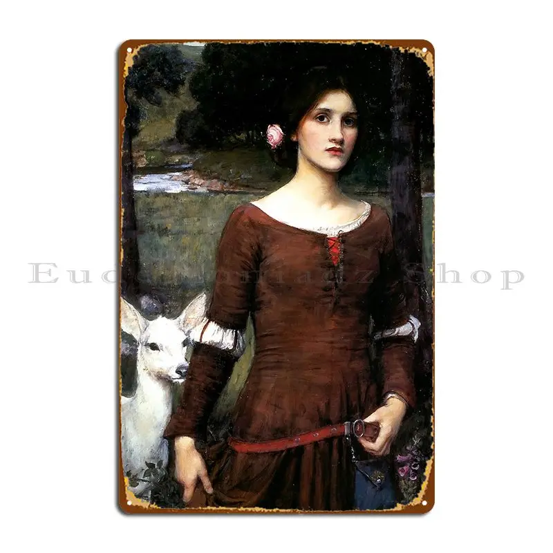 The Lady Clare John William Waterhouse Metal Sign Printing Custom Cinema Wall Decor Garage Tin Sign Poster