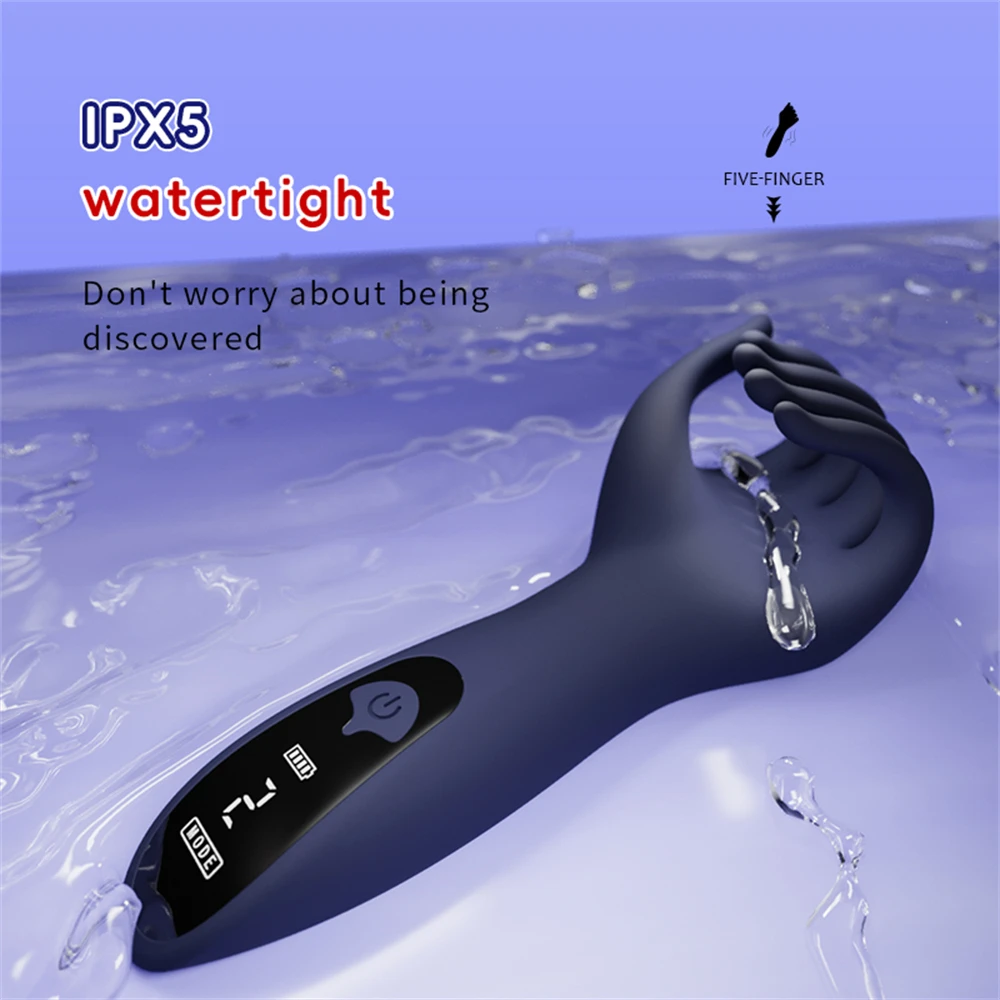جهاز استمناء للرجال بمحاكاة 5 أصابع - ضربة تهتز كهربائية لممارسة القضيب والتدريب الدائم، لعبة جنسية للرجال مقاومة للماء #3