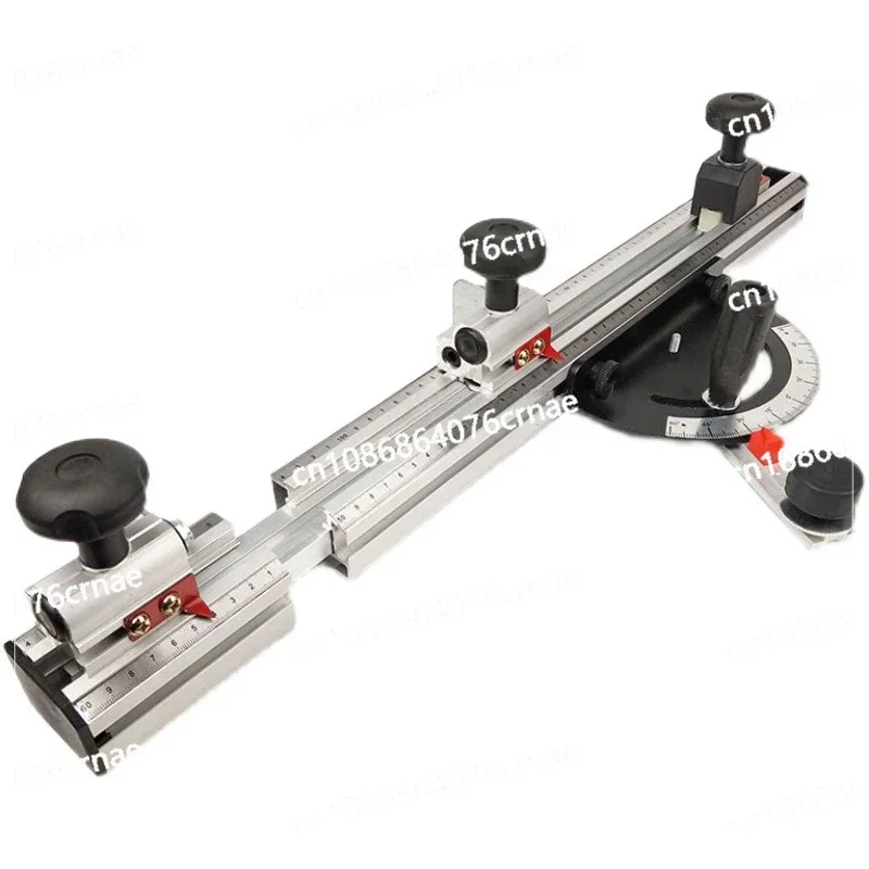 마이터 게이지 알루미늄 펜스 정밀 슬라이딩 테이블 톱, 텔레스코픽 각도 백플레인 정밀 커팅 보드 톱 각도 로케이터