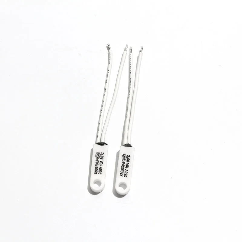 10PCS KSD9700/HKW9700 Ceramic Perforated Temperature Control Switch 40-160℃ Thermal Protector Normally Closed NC with Hole